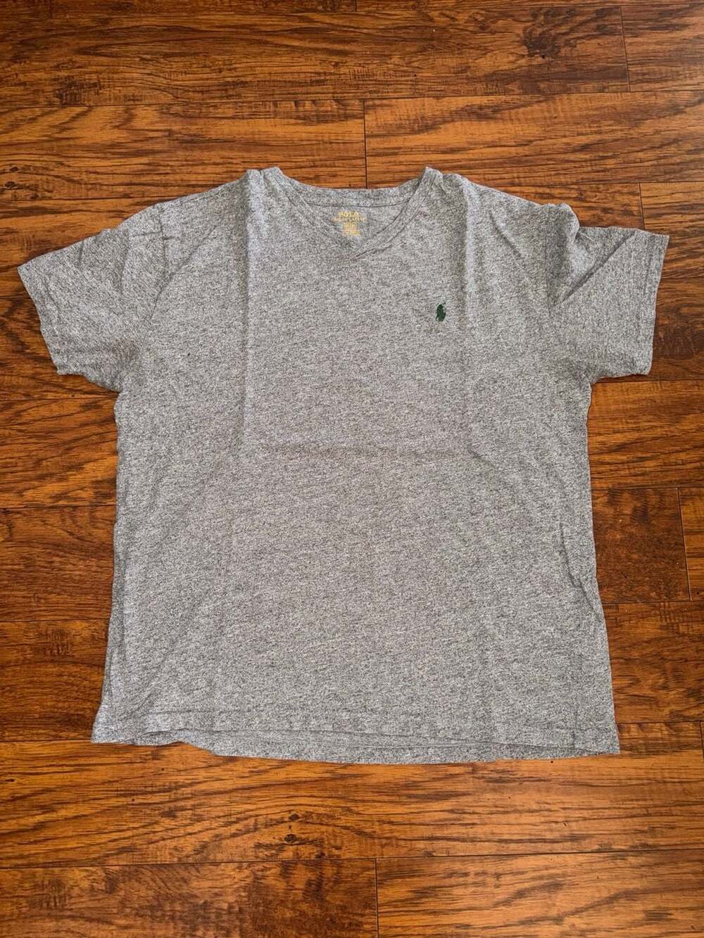 Polo Ralph Lauren Grey Heathered V-Neck T-Shirt Size Medium
